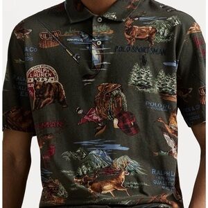 Ralph Lauren Sportsman Print Polo Shirt L NWT